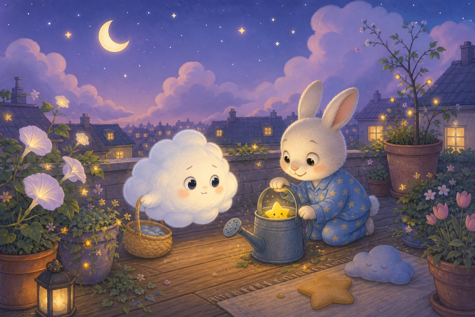 Pip the cloud and Bea the rabbit